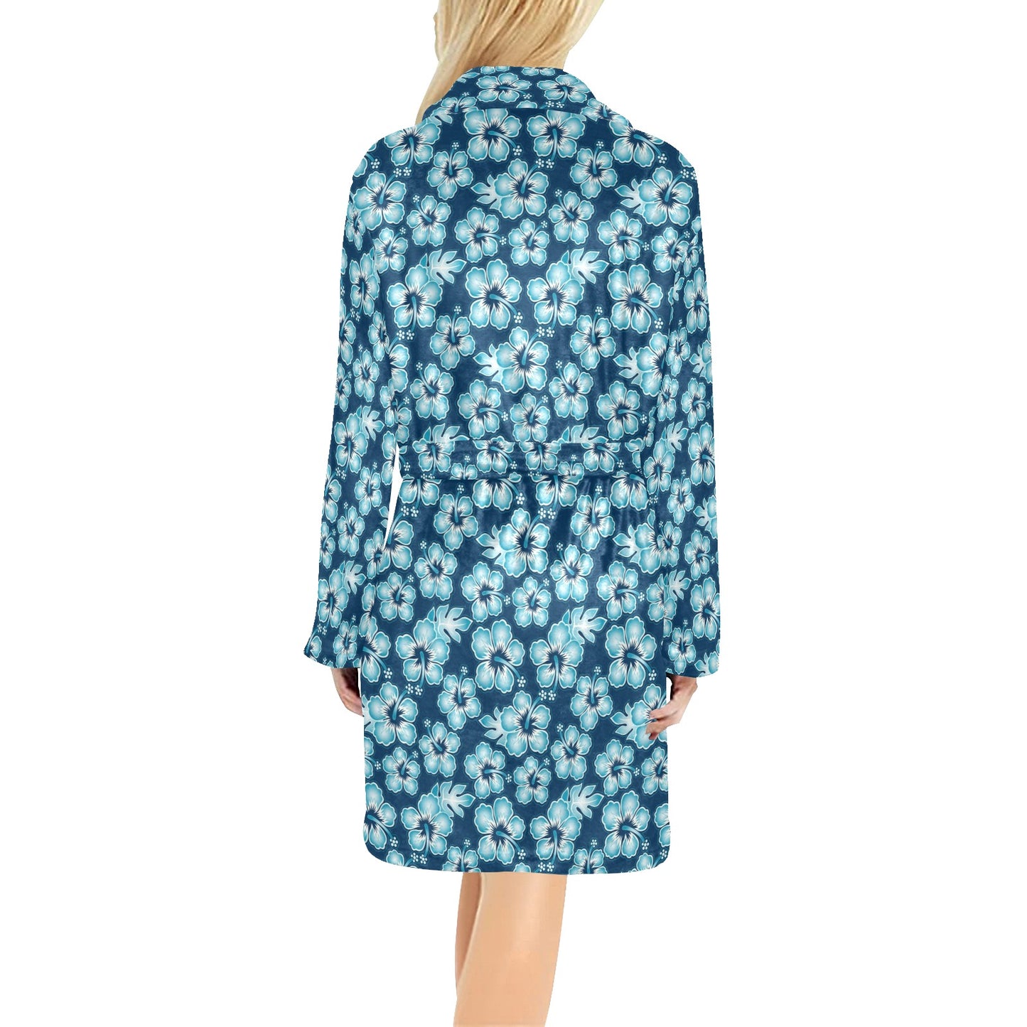 Hibiscus Flower Hawaiian Themed Women's Fleece Robe