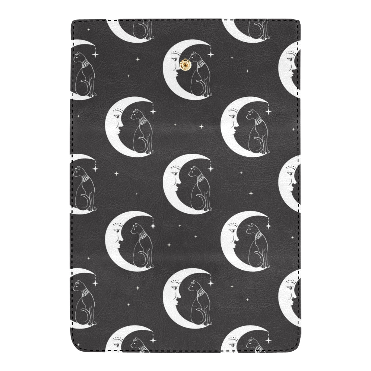 Moon with Cat Pattern Print Design 04 Women's Trifold Wallet