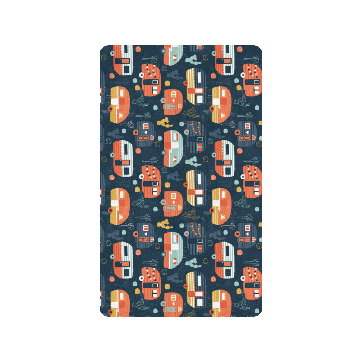 Camper Caravan Print Pattern Rubber Doormat