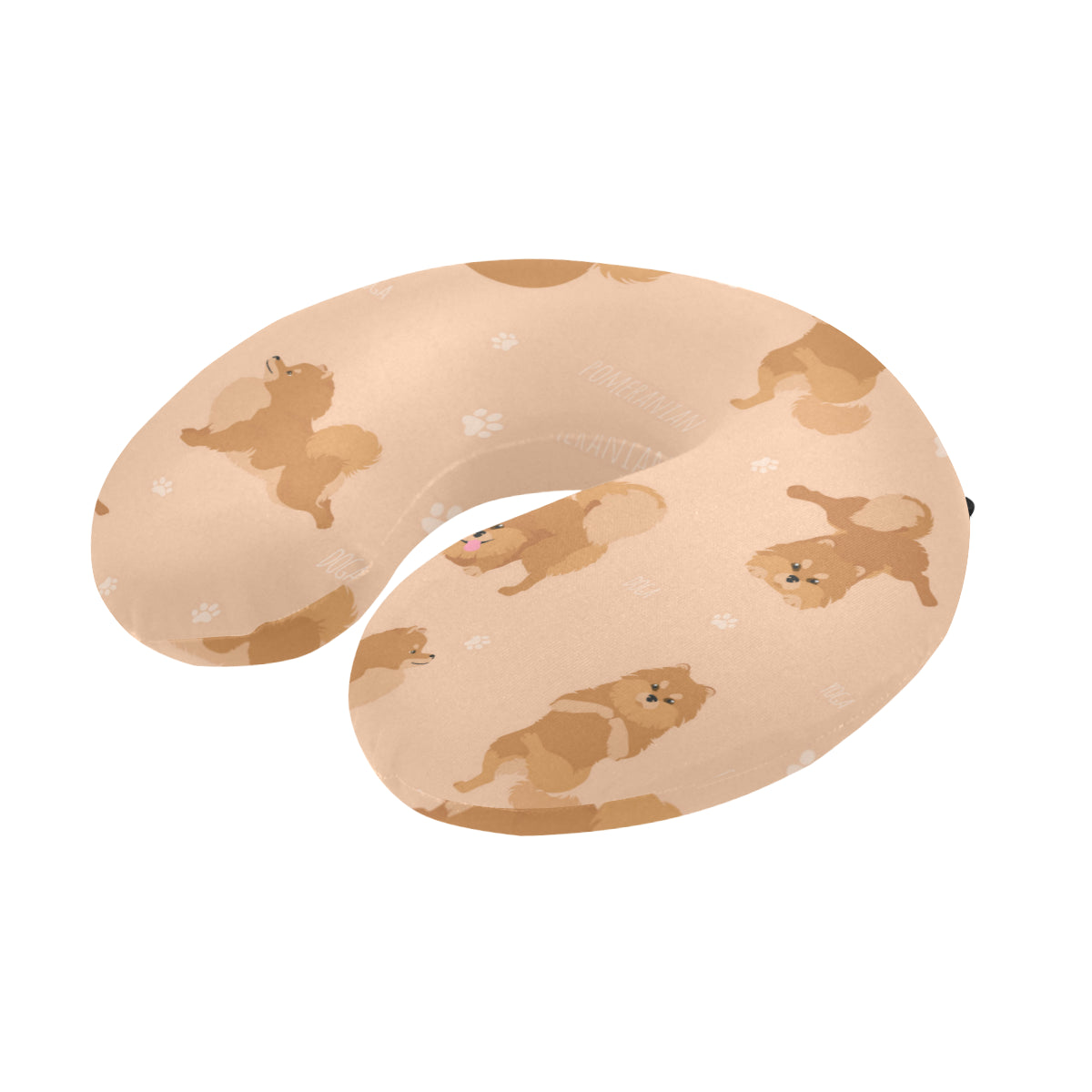 Pomeranians Pattern Print Design A06 U-Shaped Travel Neck Pillow