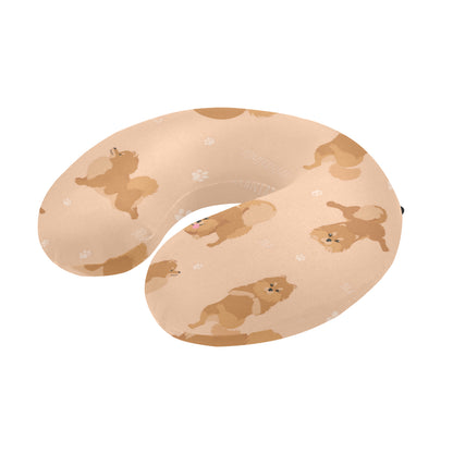 Pomeranians Pattern Print Design A06 U-Shaped Travel Neck Pillow