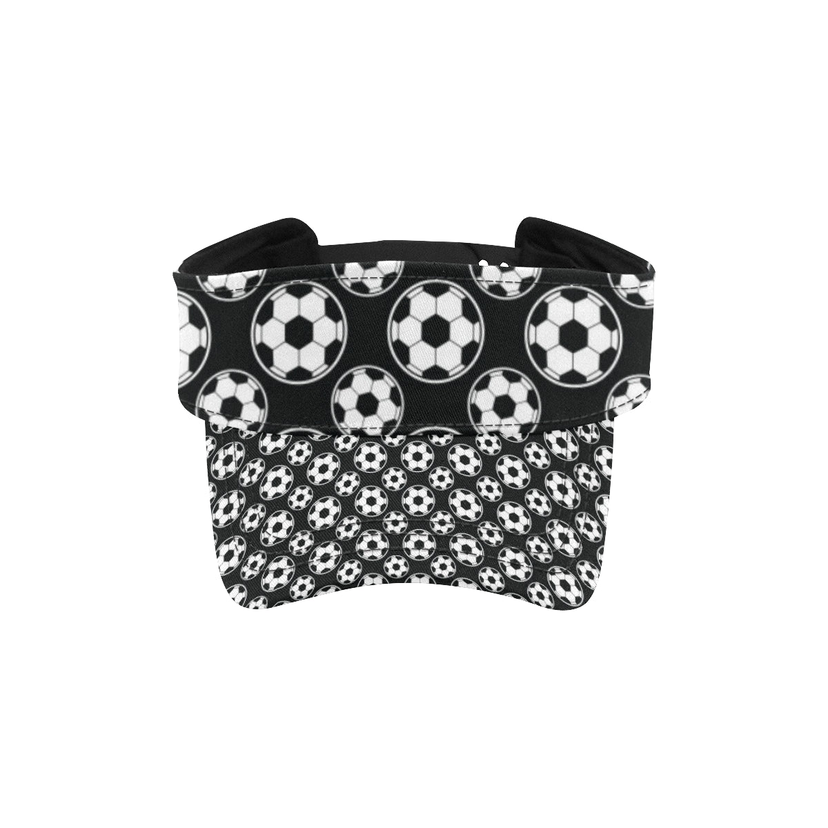 Soccer Ball Black Print Pattern Unisex Sun Visor