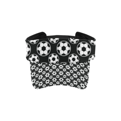 Soccer Ball Black Print Pattern Unisex Sun Visor