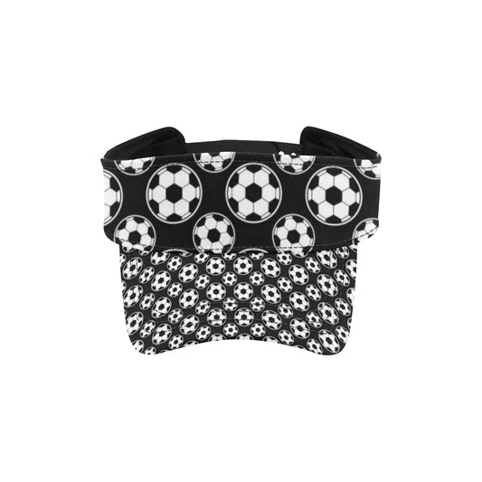 Soccer Ball Black Print Pattern Unisex Sun Visor