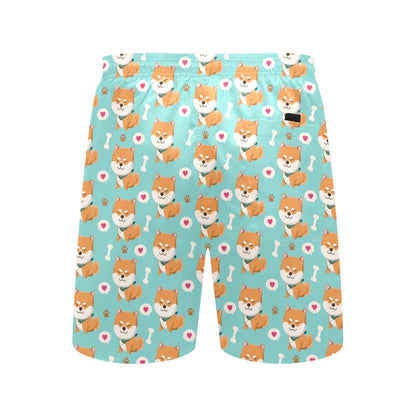 Shiba Inu Print Design LKS3013 Men's Swim Trunks Beach Shorts