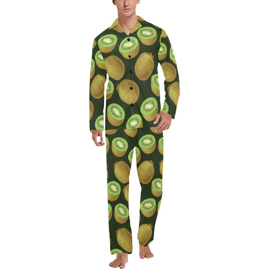 Kiwi Pattern Print Design KW04 Men's Long Pajama Set