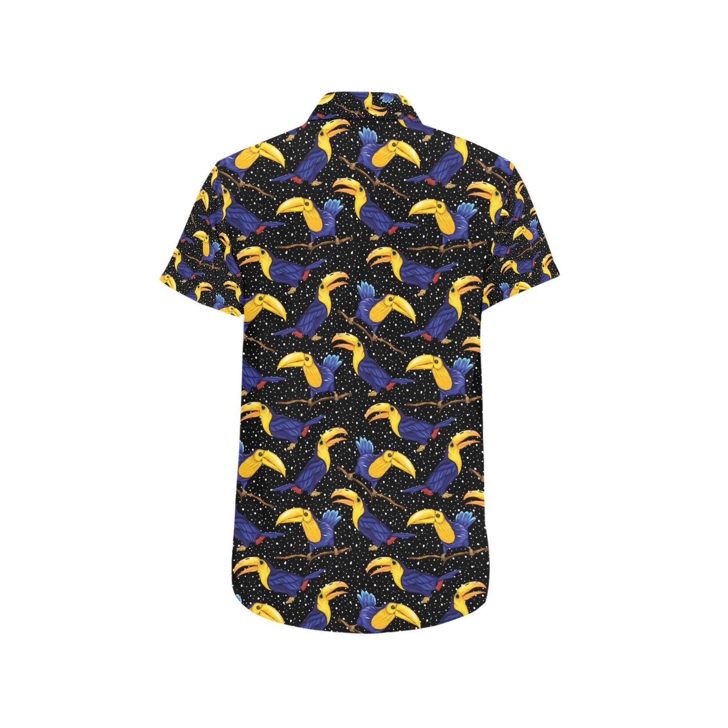 Toucan Print Design LKS307 Men Short Sleeve Button Up Shirt