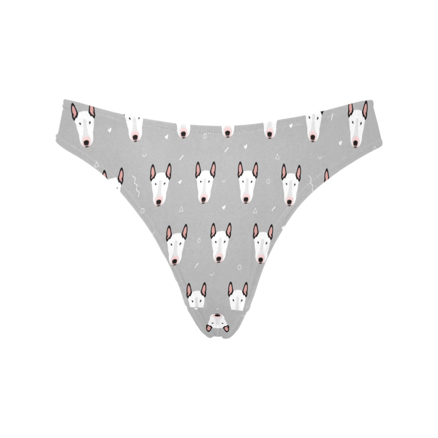 Bull Terrier Head Print Pattern Women's Thongs