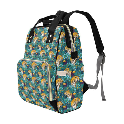 Tiger Tropical Print Design LKS301 Diaper Bag Backpack