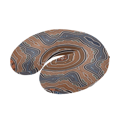 Aboriginal Pattern Print Design 01 U-Shaped Travel Neck Pillow