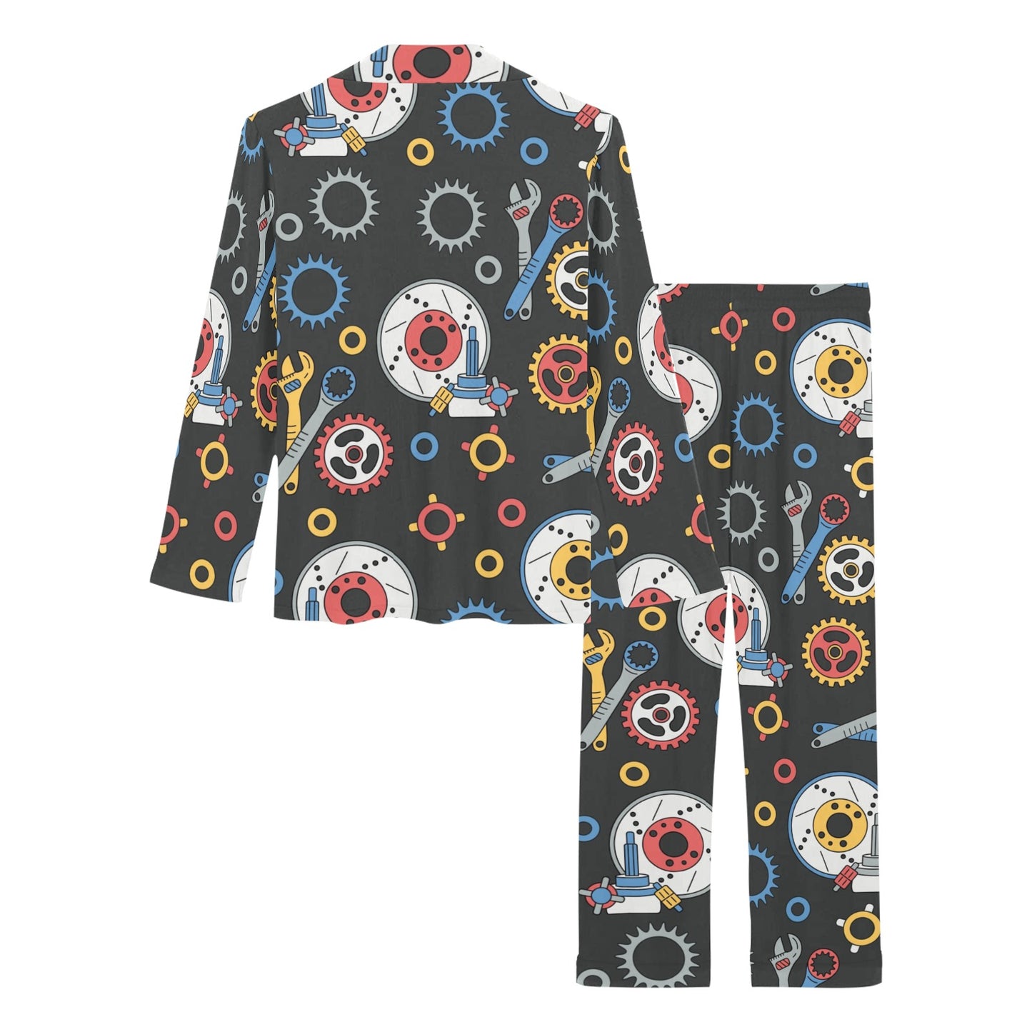 Mechanic Pattern Print Design 01 Women's Long Pajama Set
