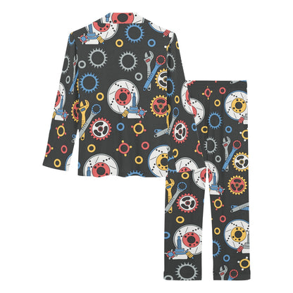 Mechanic Pattern Print Design 01 Women's Long Pajama Set