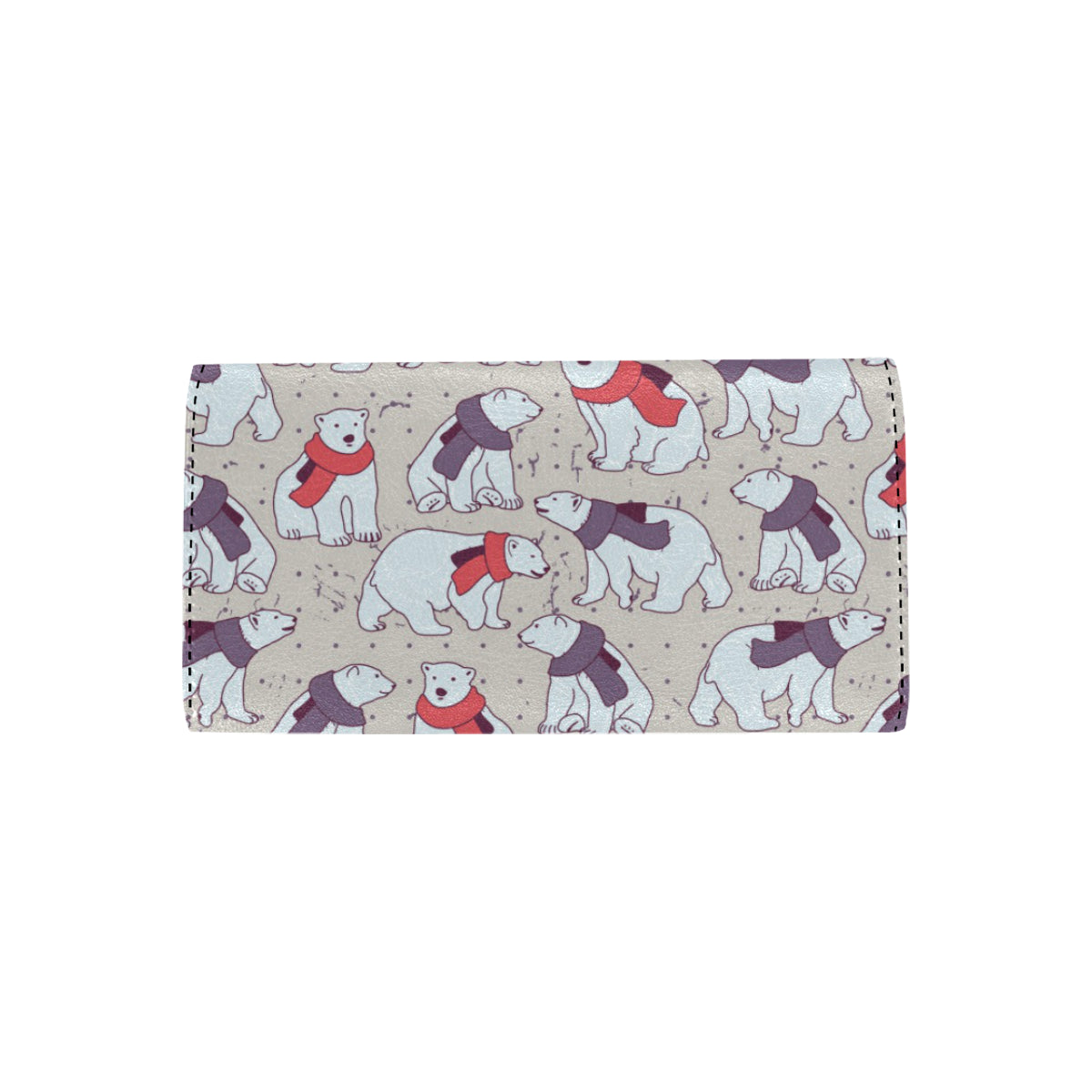 Polar Bear Pattern Print Design PB04 Women's Trifold Wallet