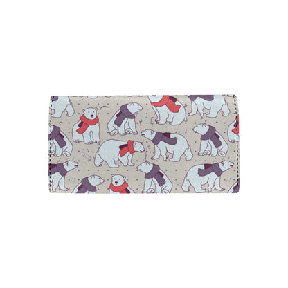 Polar Bear Pattern Print Design PB04 Women's Trifold Wallet