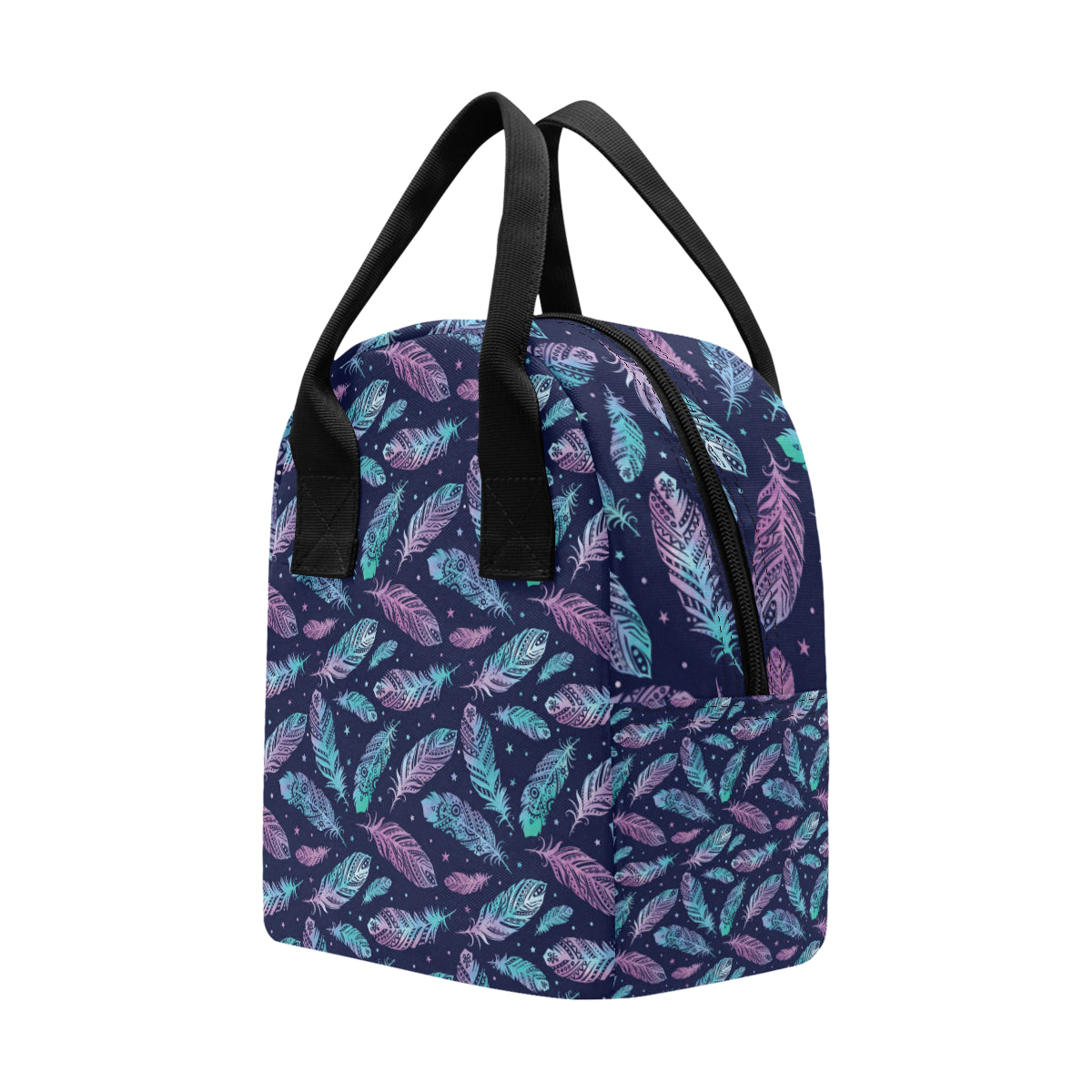 Feather Aztec Design Print Insulated Lunch Bag