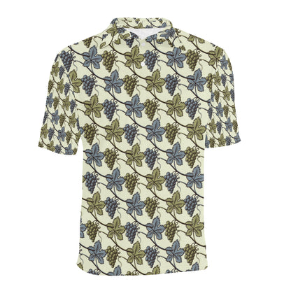 Grape Pattern Print Design GP03 Men Polo Shirt