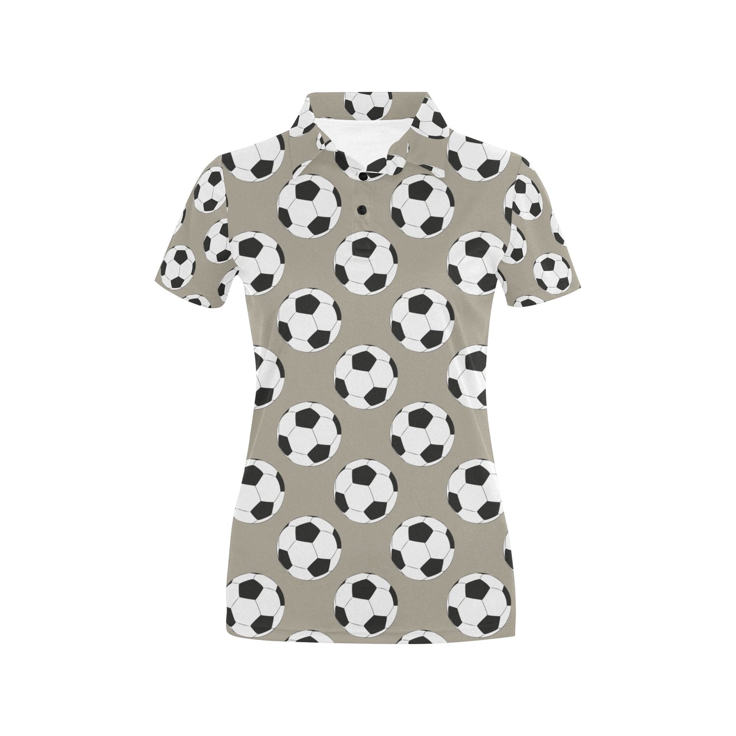 Soccer Ball Print Design LKS302 Women's Polo Shirt