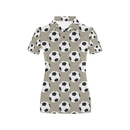 Soccer Ball Print Design LKS302 Women's Polo Shirt