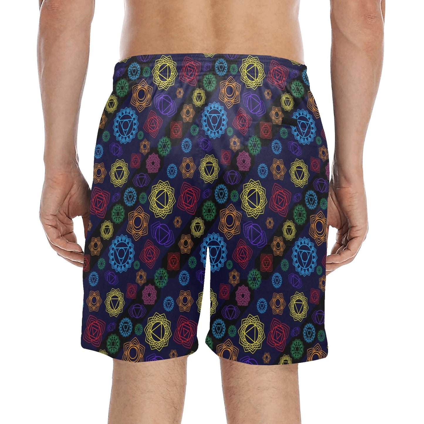 Chakra Colorful Print Pattern Men's Swim Trunks Beach Shorts