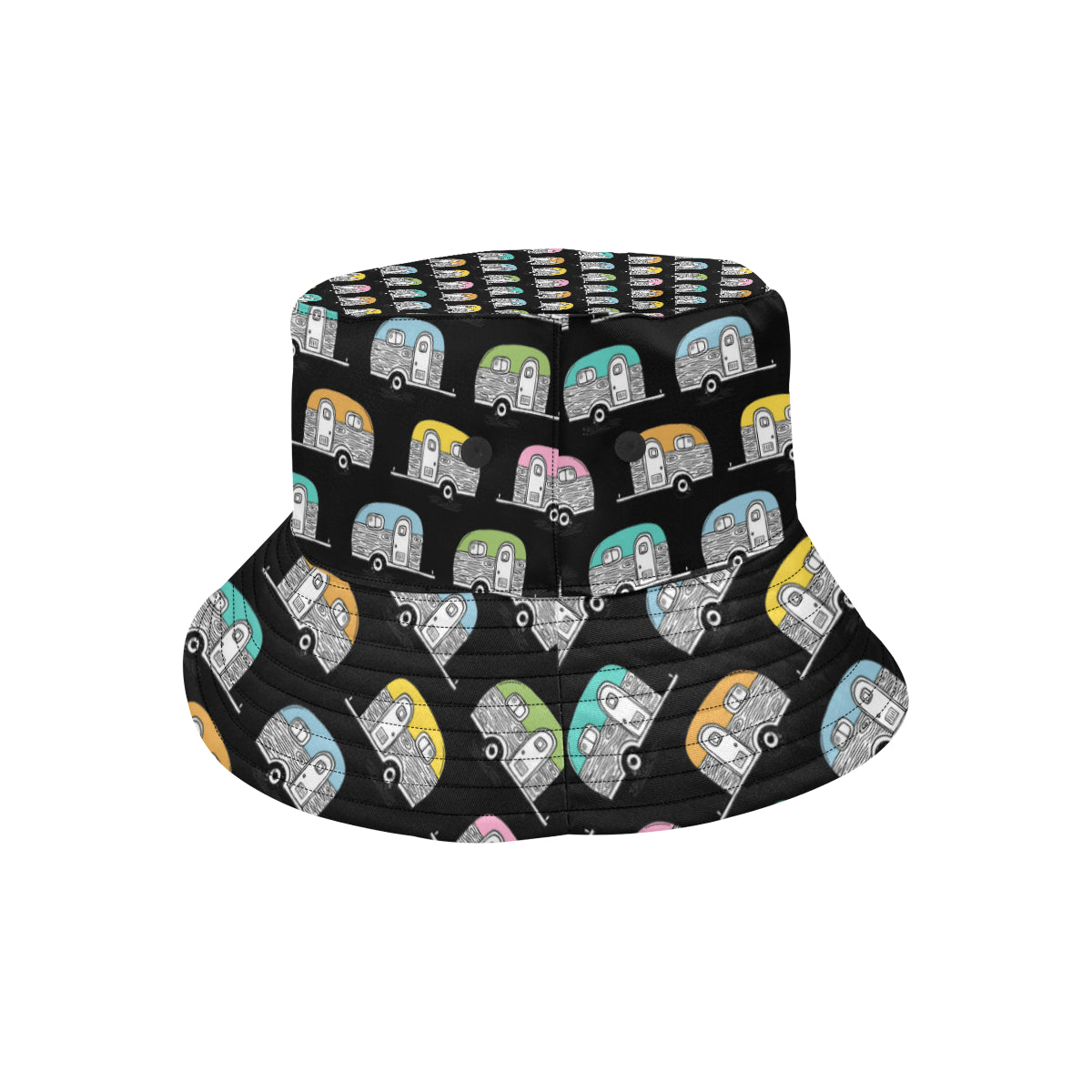 Camper Pattern Camping Themed No 2 Print Unisex Bucket Hat