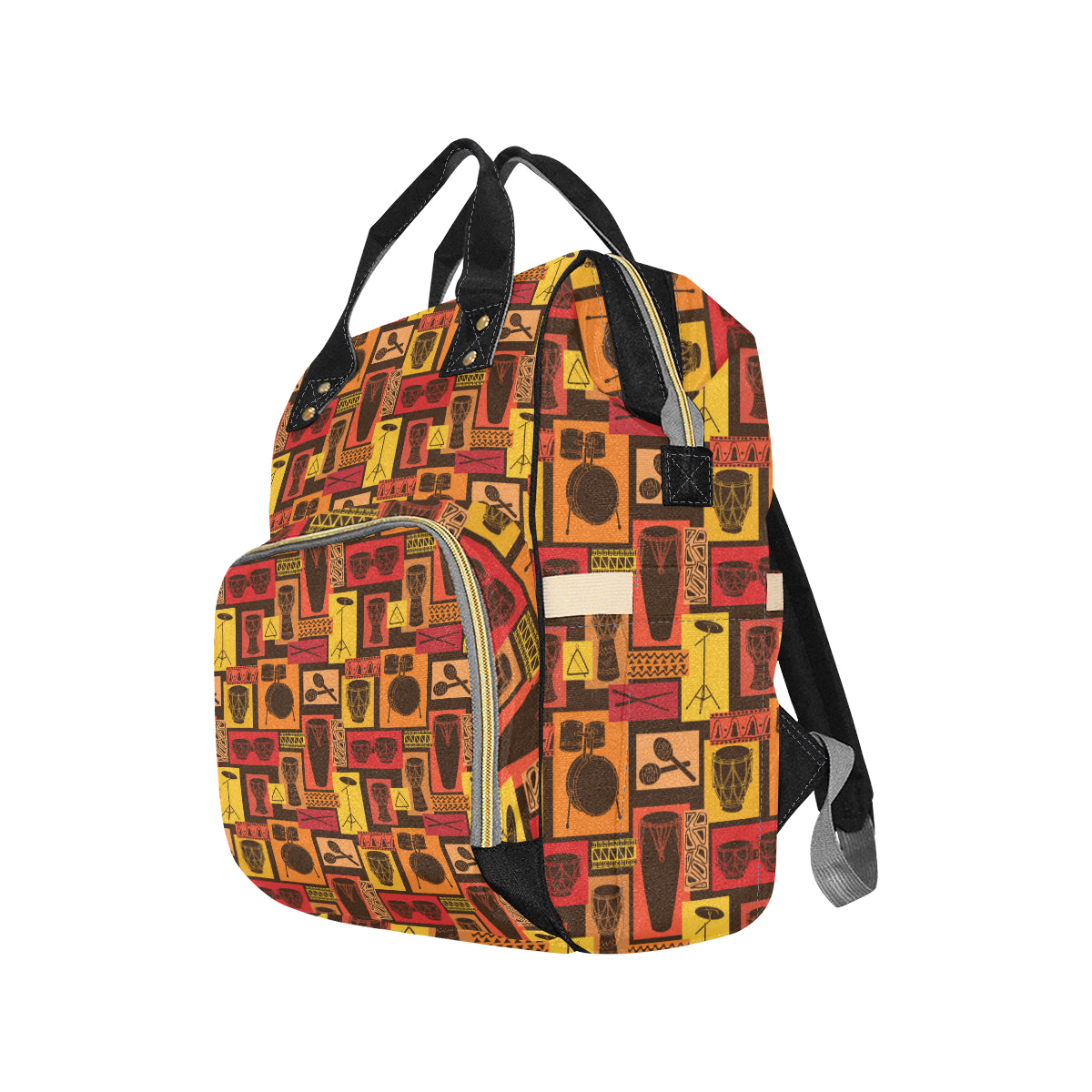 Percussion Pattern Print Design 02 Diaper Bag Backpack