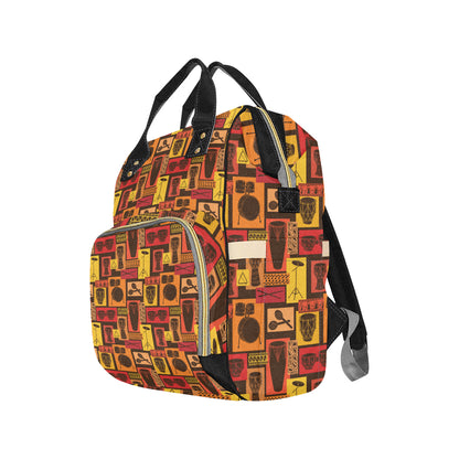 Percussion Pattern Print Design 02 Diaper Bag Backpack