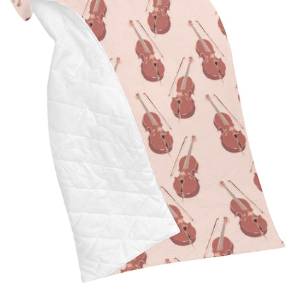 Cello Pattern Print Design 03 Premium Quilt
