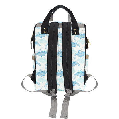 Sea Turtle Pattern Print Design T01 Diaper Bag Backpack