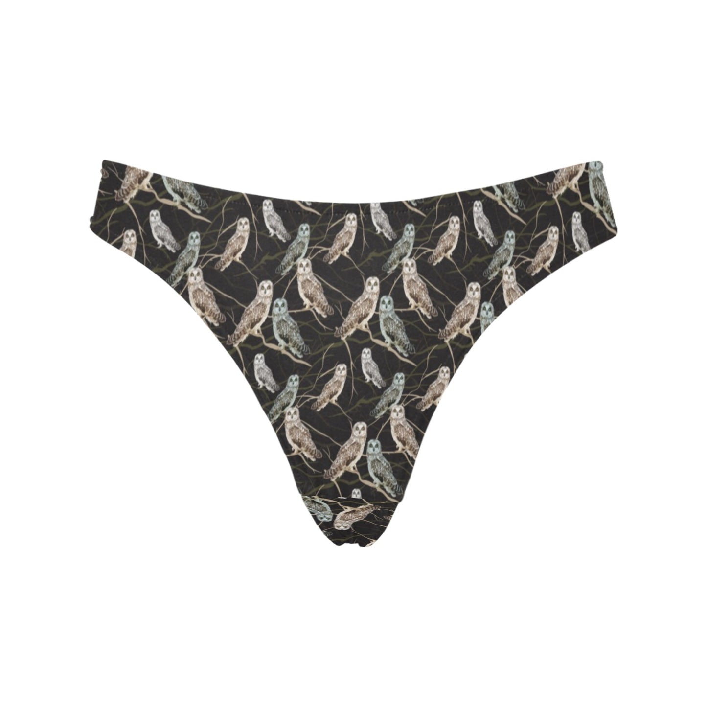 Owl Branch Themed Design Print Women's Thongs