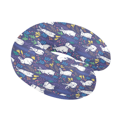 Bunny Pattern Print Design 01 U-Shaped Travel Neck Pillow