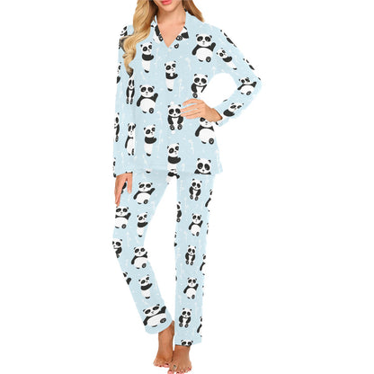 Panda Pattern Print Design A01 Women's Long Pajama Set