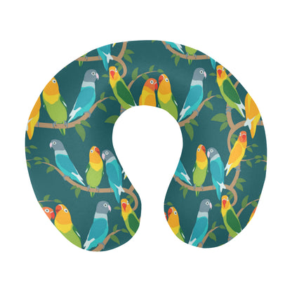 Lovebird Pattern Print Design 02 U-Shaped Travel Neck Pillow