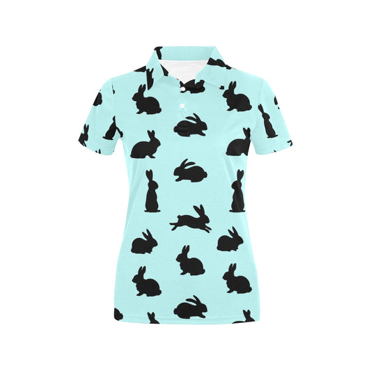 Rabbit Pattern Print Design RB010 Women's Polo Shirt