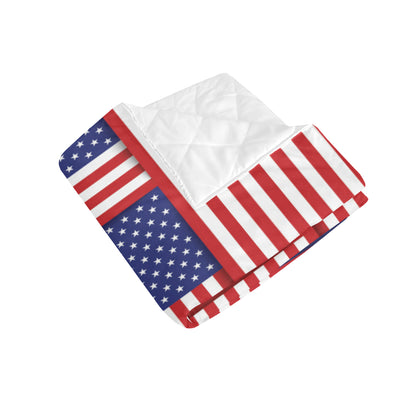 Patriotic US Flag Pattern Print Design A01 Premium Quilt