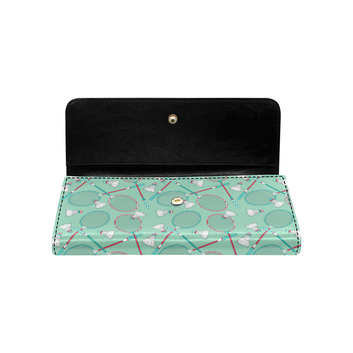 Badminton Pattern Print Design 05 Women's Trifold Wallet