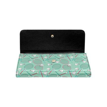 Badminton Pattern Print Design 05 Women's Trifold Wallet