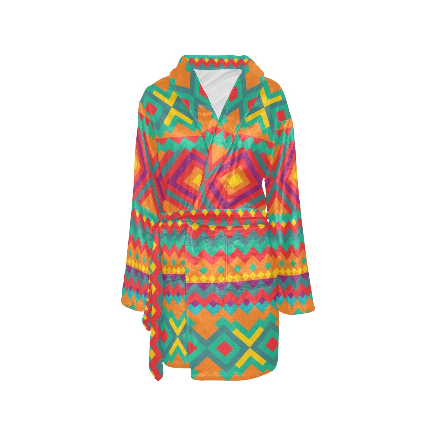 Mexican Pattern Print Design 04 Women's Fleece Robe