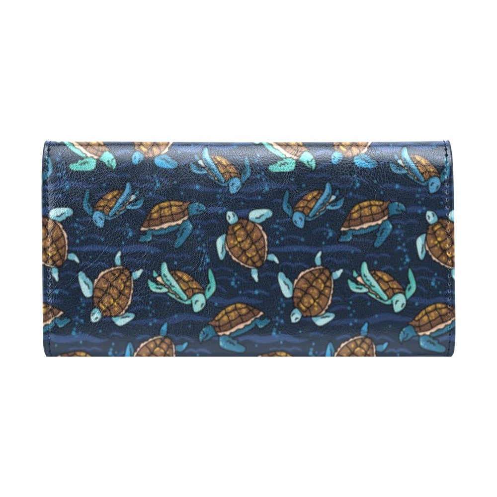Sea Turtle Print Design LKS3011 Women's Trifold Wallet