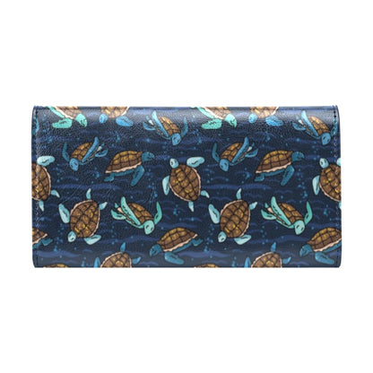 Sea Turtle Print Design LKS3011 Women's Trifold Wallet