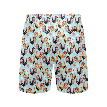 Rooster Themed Design Men's Swim Trunks Beach Shorts