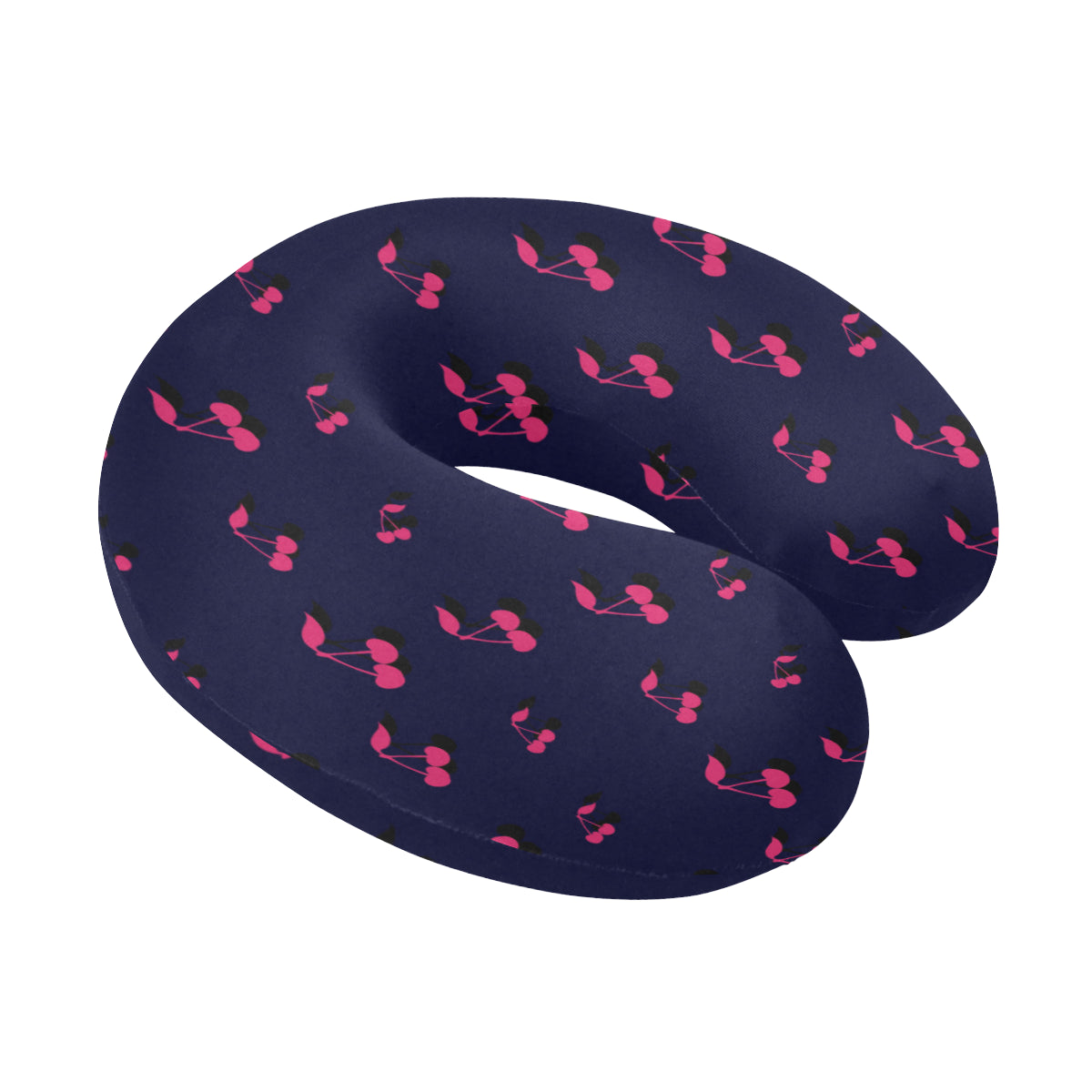 Cherry Pattern Print Design 02 U-Shaped Travel Neck Pillow