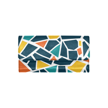 Mosaic Pattern Print Design 02 Women's Trifold Wallet