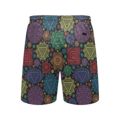 Chakra Mandala Print Pattern Men's Swim Trunks Beach Shorts