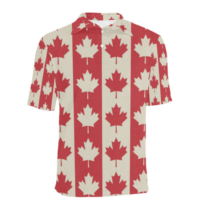 Maple Leaf Pattern Print Design 02 Men Polo Shirt