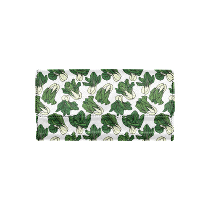 Bok Choy Pattern Print Design 02 Women's Trifold Wallet
