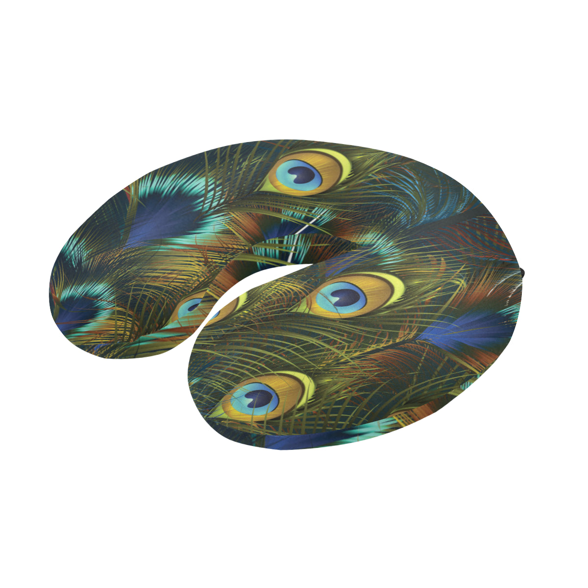 Peacock Feather Pattern Print Design A03 U-Shaped Travel Neck Pillow