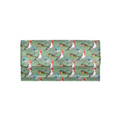 Birds Pattern Print Design 07 Women's Trifold Wallet