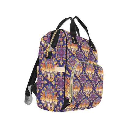 Ganesha Pattern Print Design 01 Diaper Bag Backpack
