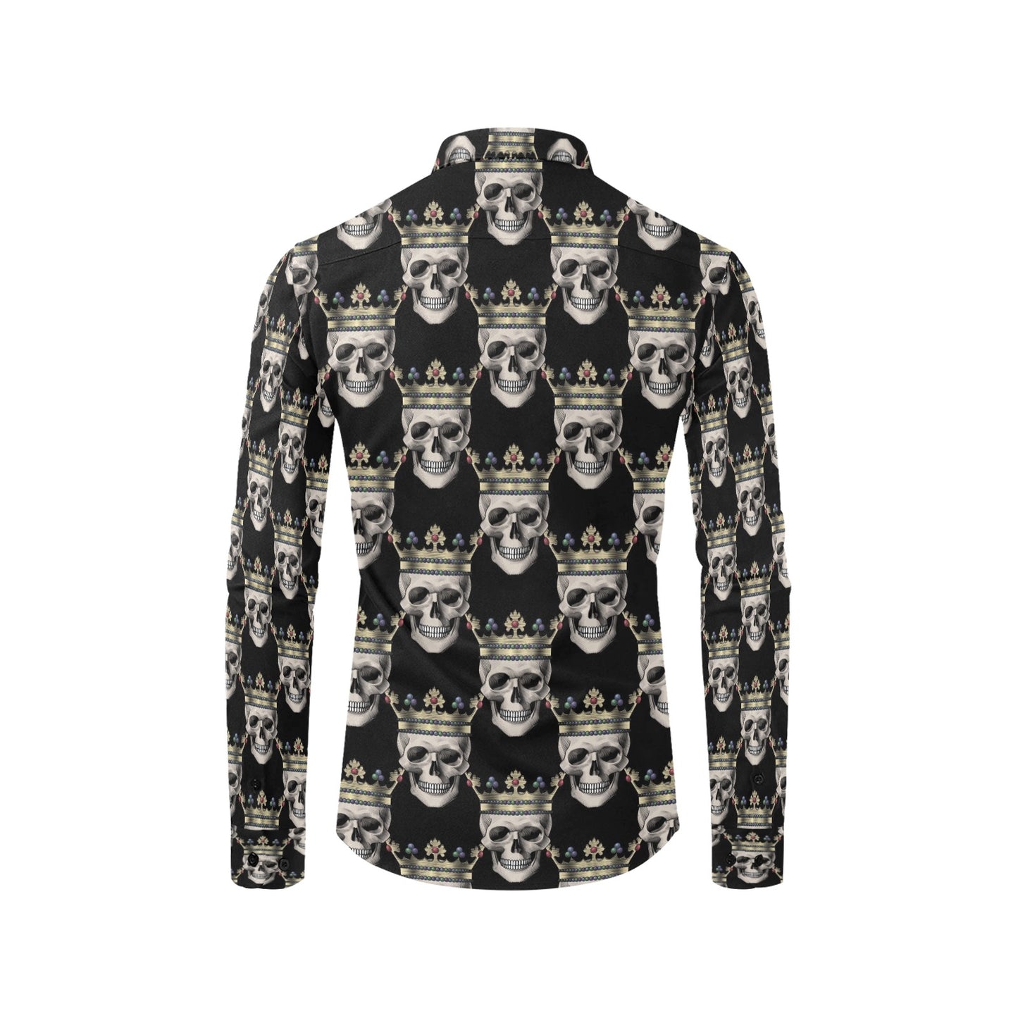 Skull King Print Design LKS3010 Men's Long Sleeve Dress Shirt