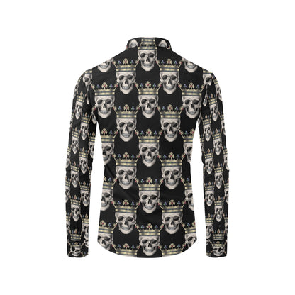 Skull King Print Design LKS3010 Men's Long Sleeve Dress Shirt